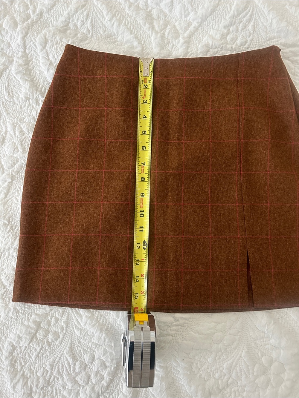 Leith Brown Windowpane Mini Skirt - Picture 7 of 7